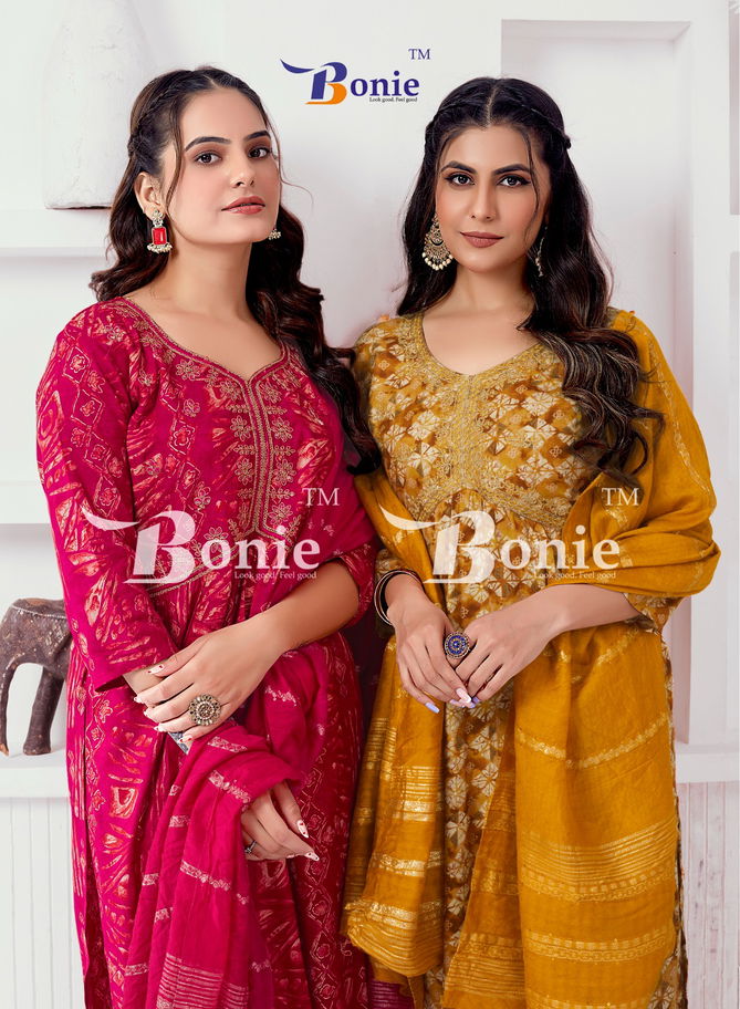 Alia 10 By Bonie Rayon Printed Kurti With Bottom Dupatta Wholesale Shop In Surat